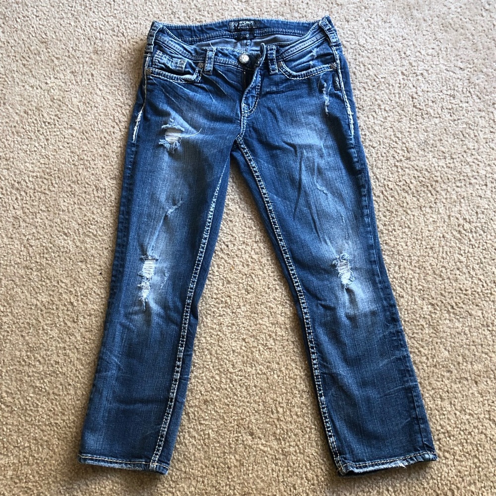 ALKO MId Capri Distressed Silver Jean Co, W27